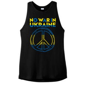 No War In Ukraine Peace Sign Symbol Ladies PosiCharge Tri-Blend Wicking Tank