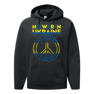 No War In Ukraine Peace Sign Symbol Performance Fleece Hoodie