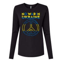 No War In Ukraine Peace Sign Symbol Womens Cotton Relaxed Long Sleeve T-Shirt