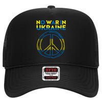 No War In Ukraine Peace Sign Symbol High Crown Mesh Back Trucker Hat