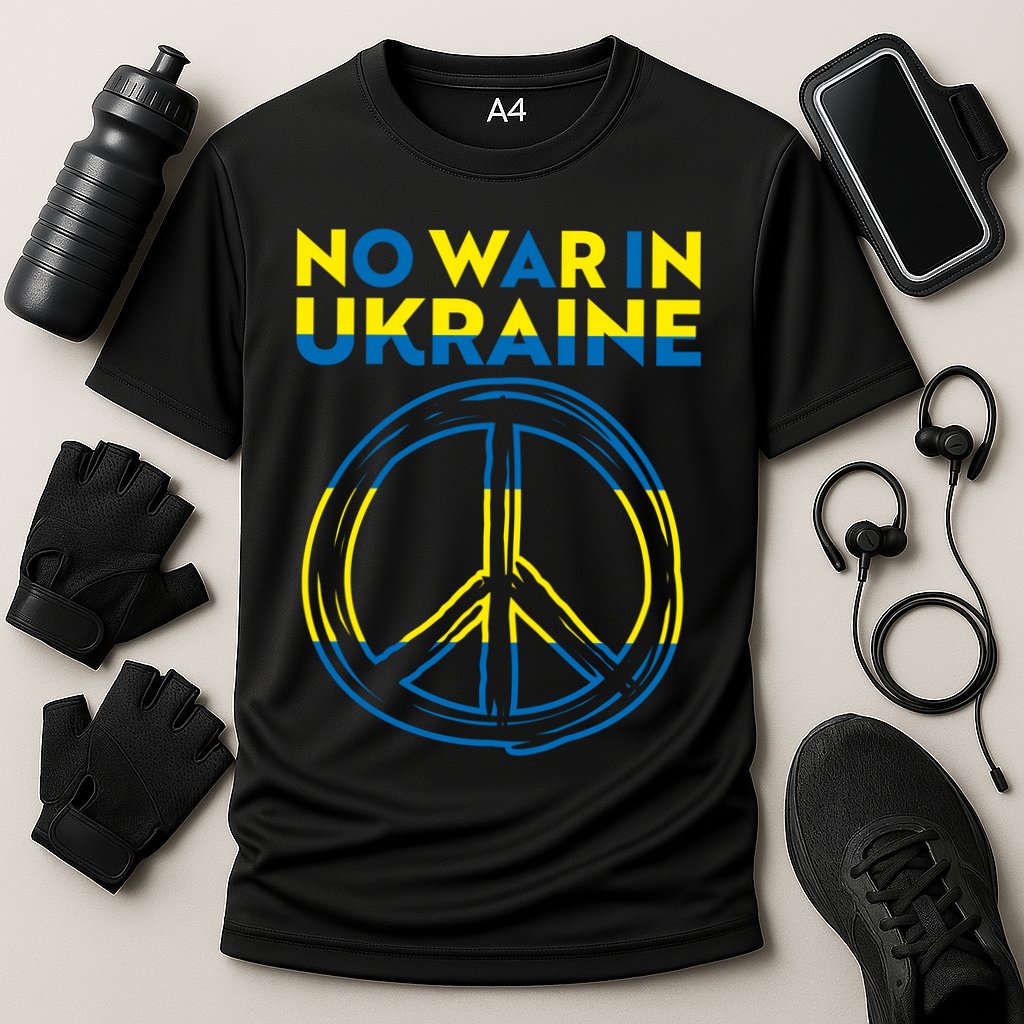No War In Ukraine Peace Sign Symbol Cooling Performance Crew T-Shirt