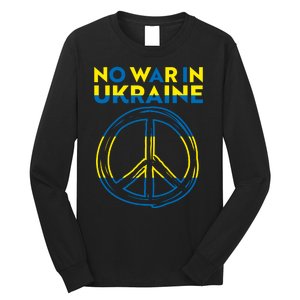 No War In Ukraine Peace Sign Symbol Long Sleeve Shirt