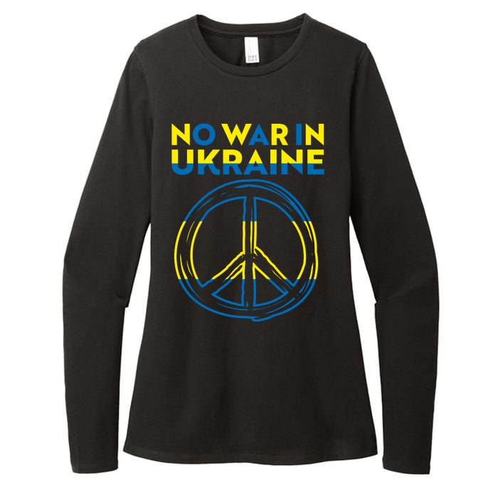 No War In Ukraine Peace Sign Symbol Womens CVC Long Sleeve Shirt