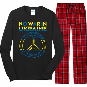 No War In Ukraine Peace Sign Symbol Long Sleeve Pajama Set