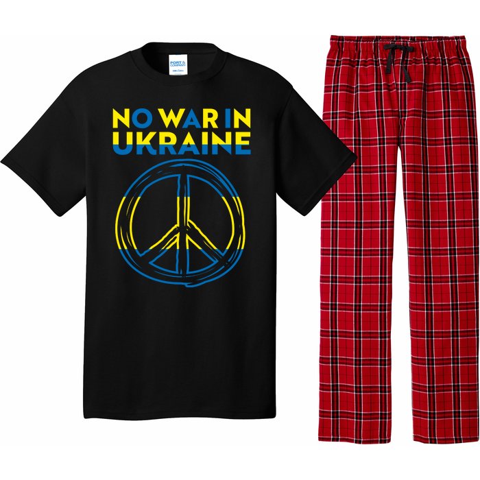 No War In Ukraine Peace Sign Symbol Pajama Set