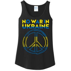 No War In Ukraine Peace Sign Symbol Ladies Essential Tank