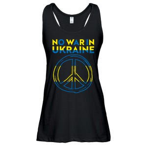 No War In Ukraine Peace Sign Symbol Ladies Essential Flowy Tank