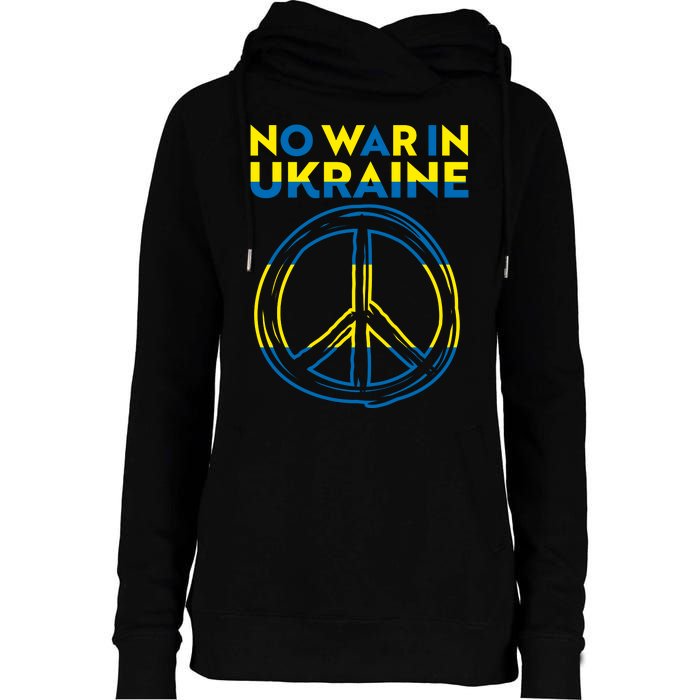 No War In Ukraine Peace Sign Symbol Womens Funnel Neck Pullover Hood