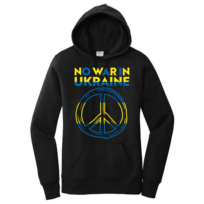 No War In Ukraine Peace Sign Symbol Women's Pullover Hoodie