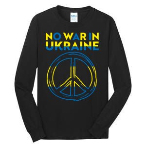 No War In Ukraine Peace Sign Symbol Tall Long Sleeve T-Shirt