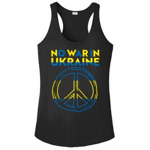 No War In Ukraine Peace Sign Symbol Ladies PosiCharge Competitor Racerback Tank