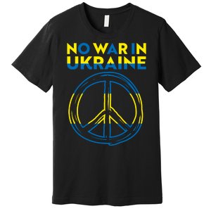 No War In Ukraine Peace Sign Symbol Premium T-Shirt