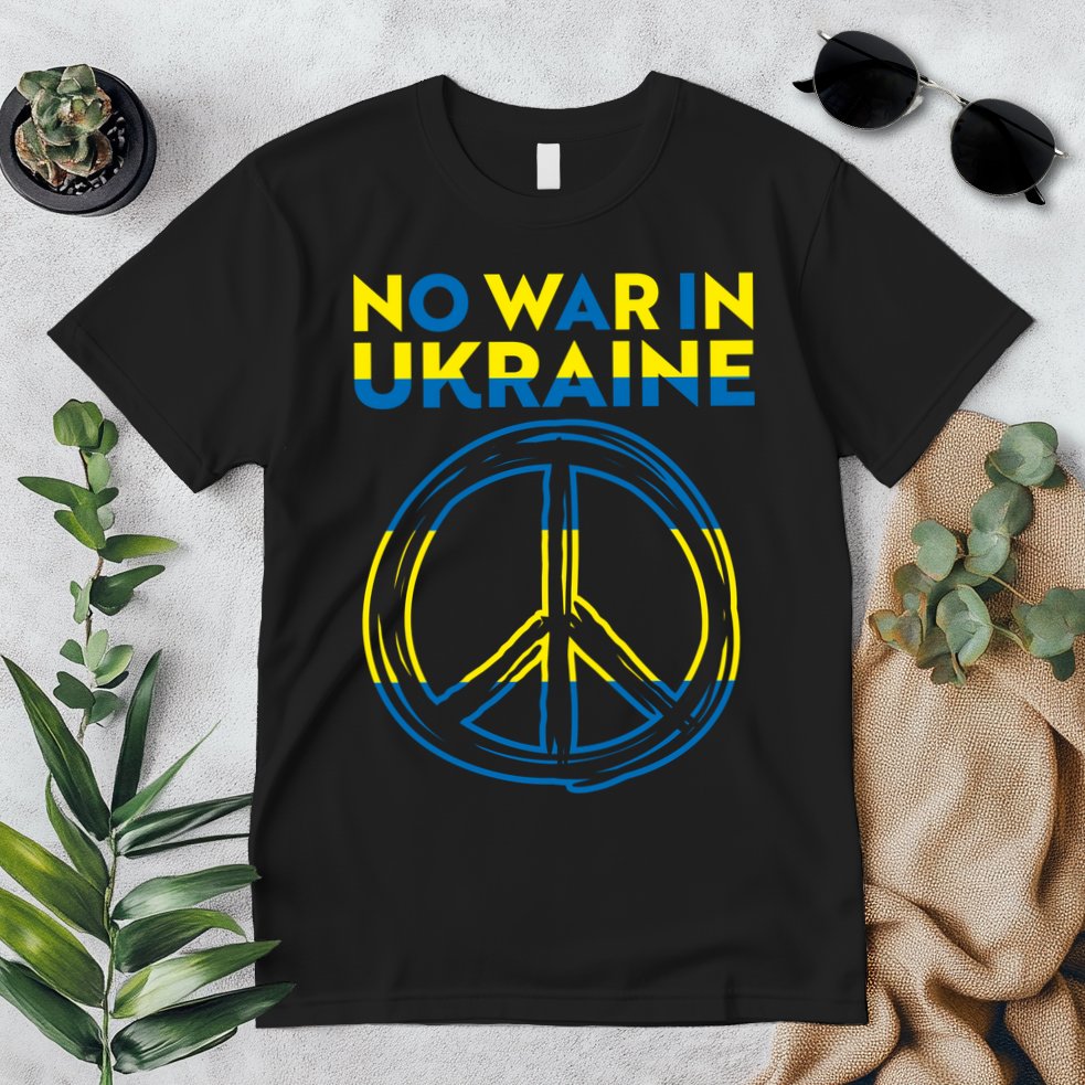 No War In Ukraine Peace Sign Symbol Premium T-Shirt