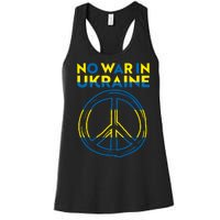 No War In Ukraine Peace Sign Symbol Women's Racerback Tank