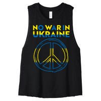 No War In Ukraine Peace Sign Symbol Women's Racerback Cropped Tank