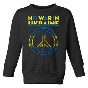 No War In Ukraine Peace Sign Symbol Toddler Sweatshirt