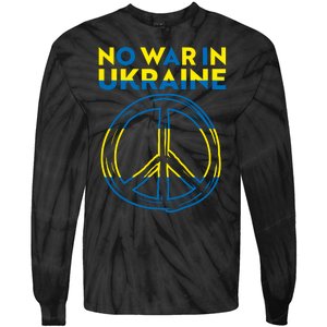 No War In Ukraine Peace Sign Symbol Tie-Dye Long Sleeve Shirt