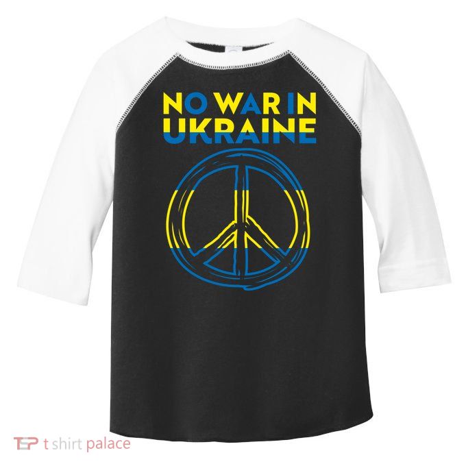 No War In Ukraine Peace Sign Symbol Toddler Fine Jersey T-Shirt
