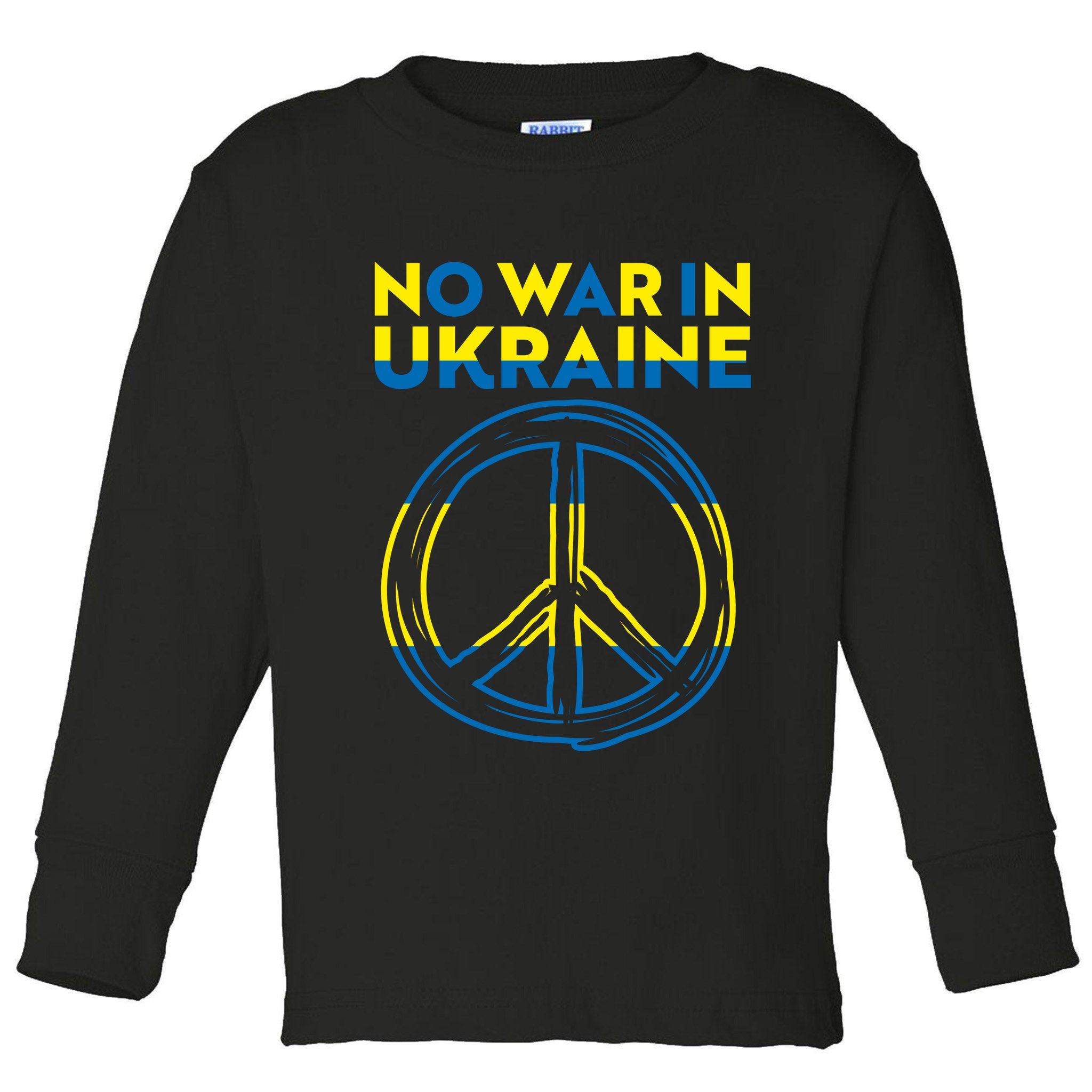 No War In Ukraine Peace Sign Symbol Toddler Long Sleeve Shirt