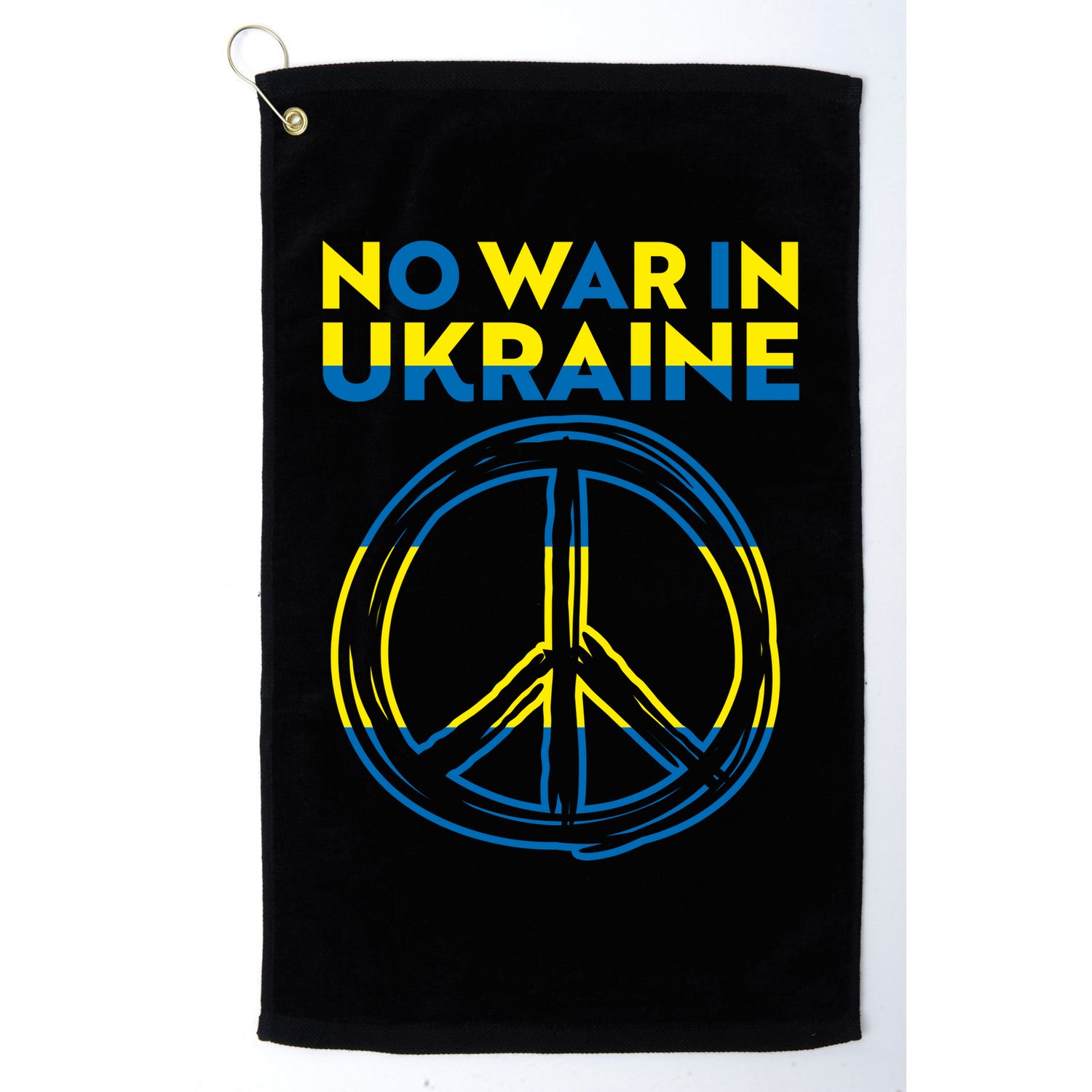 No War In Ukraine Peace Sign Symbol Golf Towel