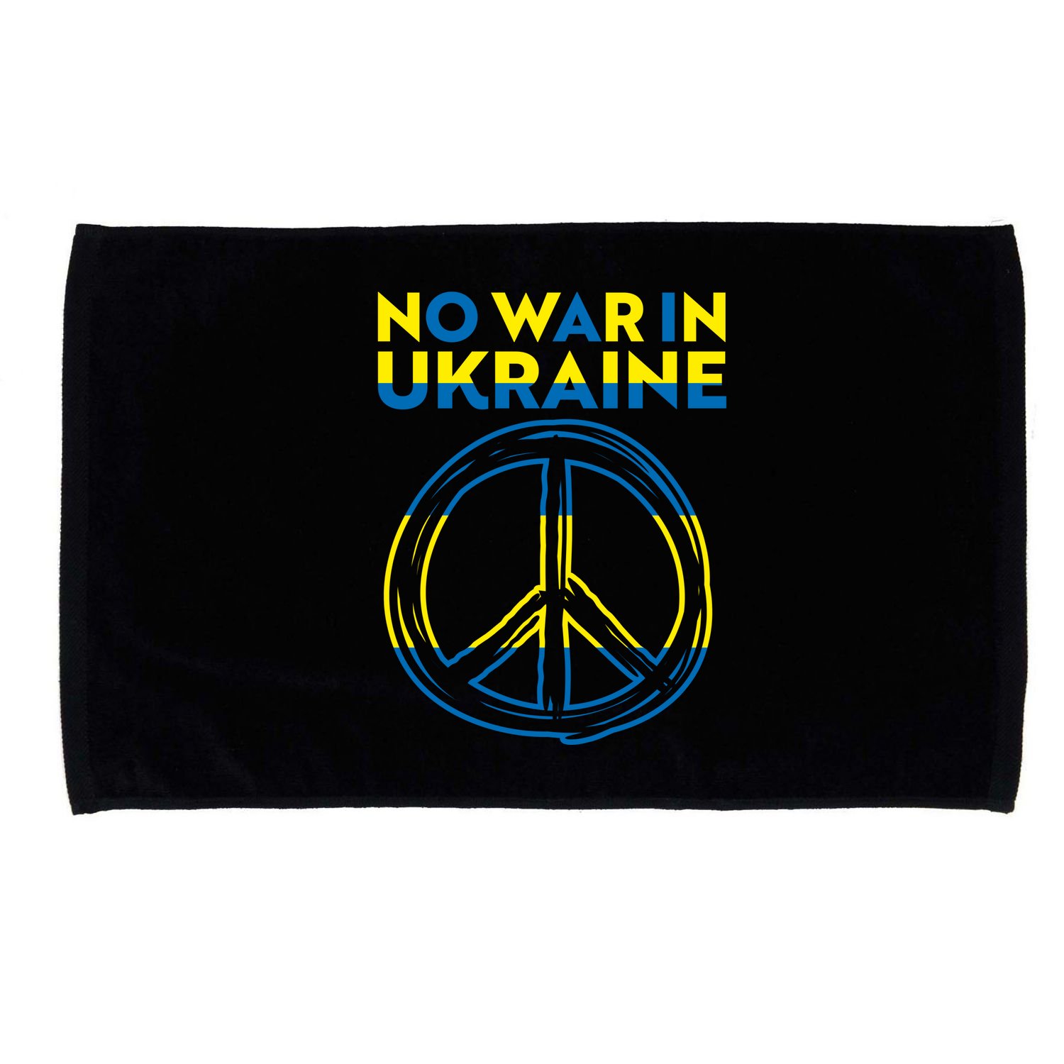 No War In Ukraine Peace Sign Symbol Microfiber Hand Towel