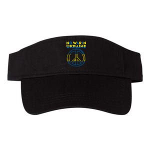 No War In Ukraine Peace Sign Symbol Valucap Bio-Washed Visor