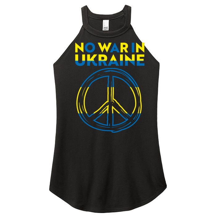 No War In Ukraine Peace Sign Symbol Women's Perfect Tri Rocker Tank