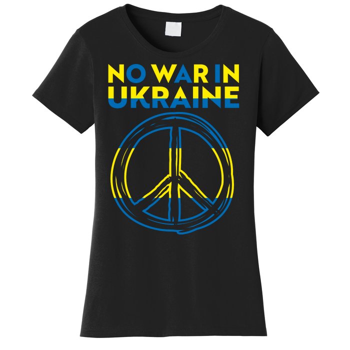 No War In Ukraine Peace Sign Symbol Women's T-Shirt