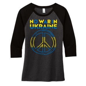 No War In Ukraine Peace Sign Symbol Women's Tri-Blend 3/4-Sleeve Raglan Shirt