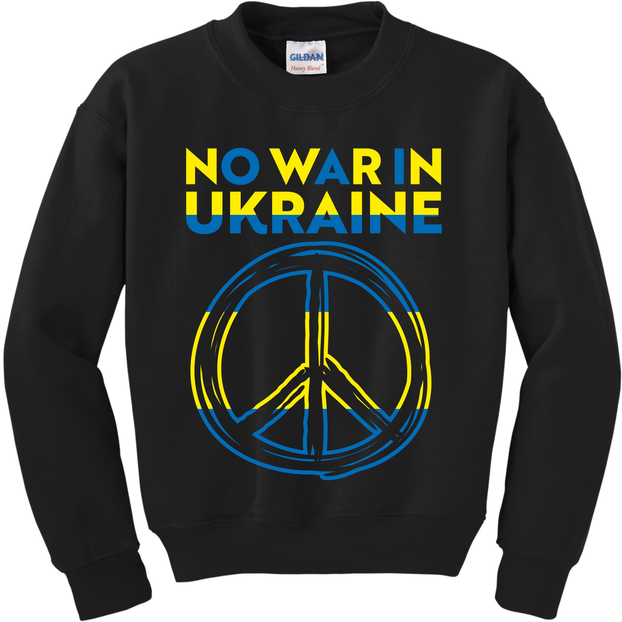 No War In Ukraine Peace Sign Symbol Kids Sweatshirt