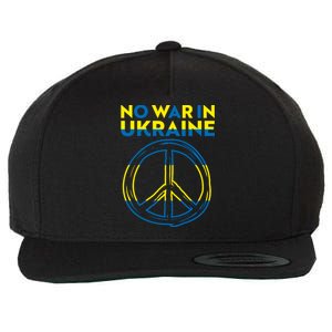 No War In Ukraine Peace Sign Symbol Wool Snapback Cap