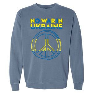 No War In Ukraine Peace Sign Symbol Garment-Dyed Sweatshirt