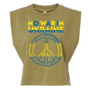 No War In Ukraine Peace Sign Symbol Garment-Dyed Women's Muscle Tee