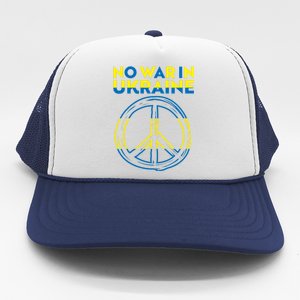 No War In Ukraine Peace Sign Symbol Trucker Hat