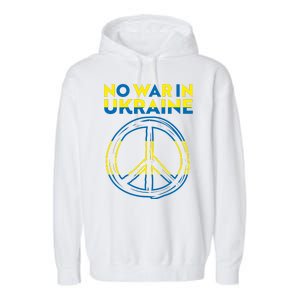 No War In Ukraine Peace Sign Symbol Garment-Dyed Fleece Hoodie