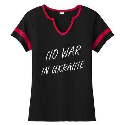 No War In Ukraine I Stand For Ukraine Ladies Halftime Notch Neck Tee