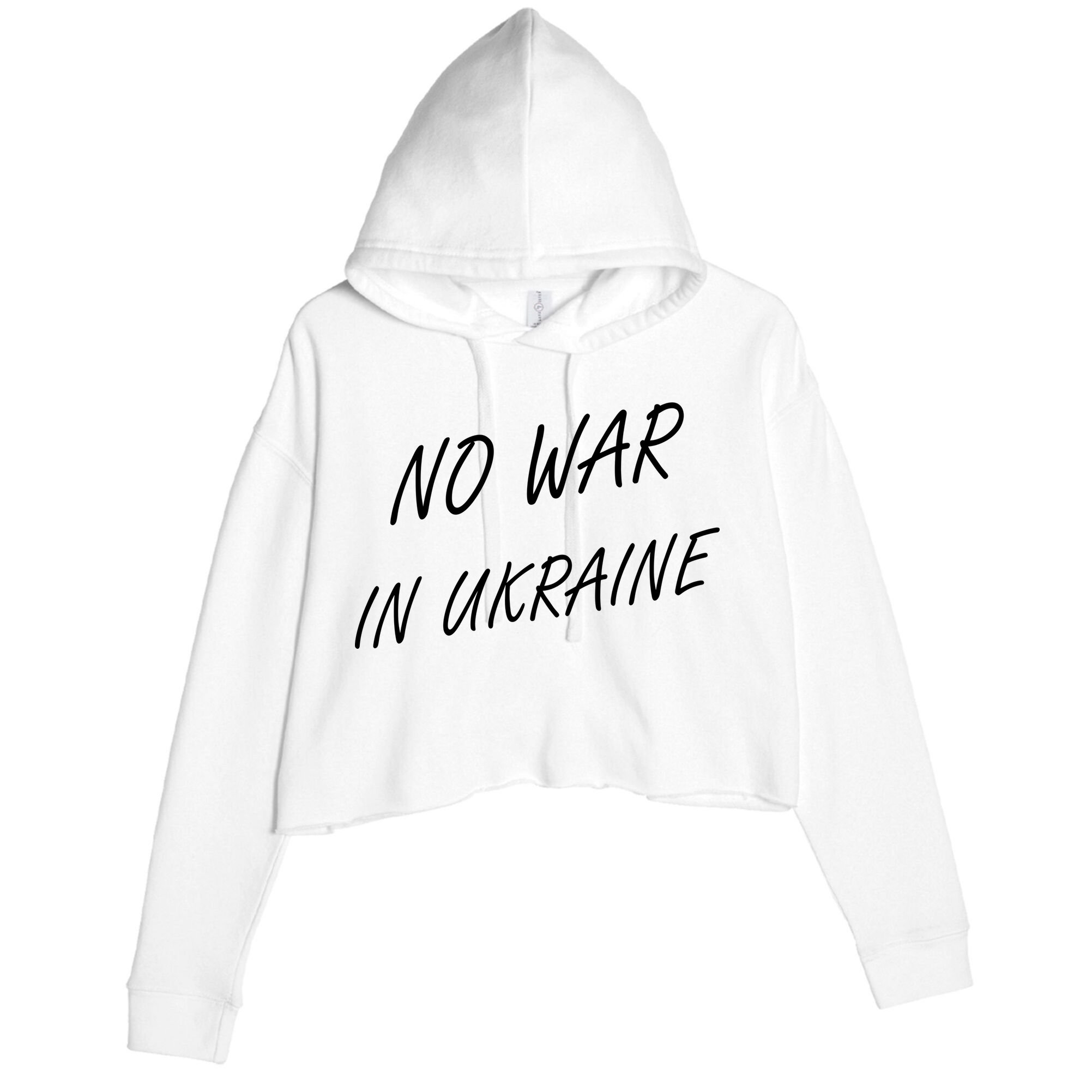 No War In Ukraine I Stand For Ukraine Crop Fleece Hoodie