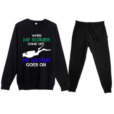 Nurse Who Loves Scuba Diving Meaningful Gift Gift Premium Crewneck Sweatsuit Set