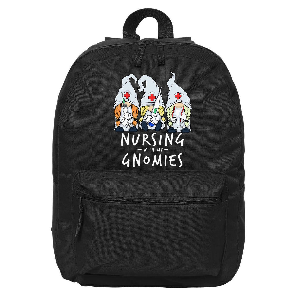 Nursing With My Gnomies Of Nurse Gnome In Scrubs For Women 16 in Basic Backpack