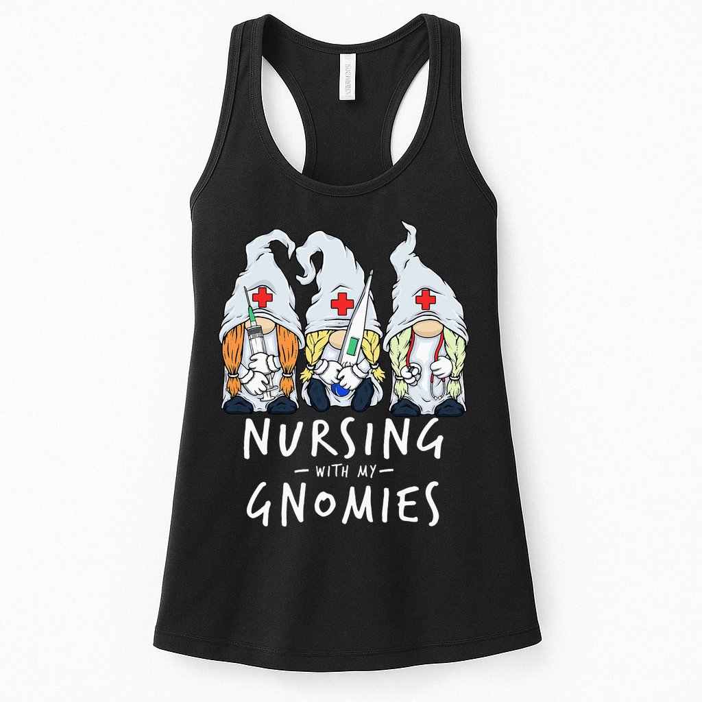 Nursing With My Gnomies Of Nurse Gnome In Scrubs For Women Womens Tank Top