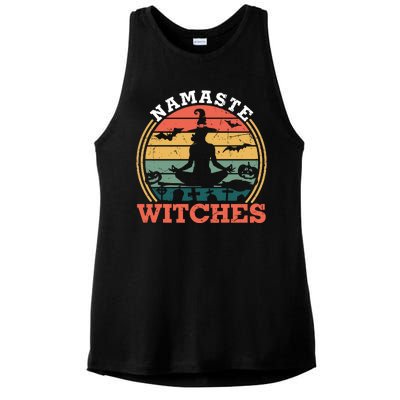 Namaste Witches Meditation Halloween Design Ladies PosiCharge Tri-Blend Wicking Tank