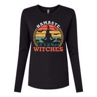 Namaste Witches Meditation Halloween Design Womens Cotton Relaxed Long Sleeve T-Shirt