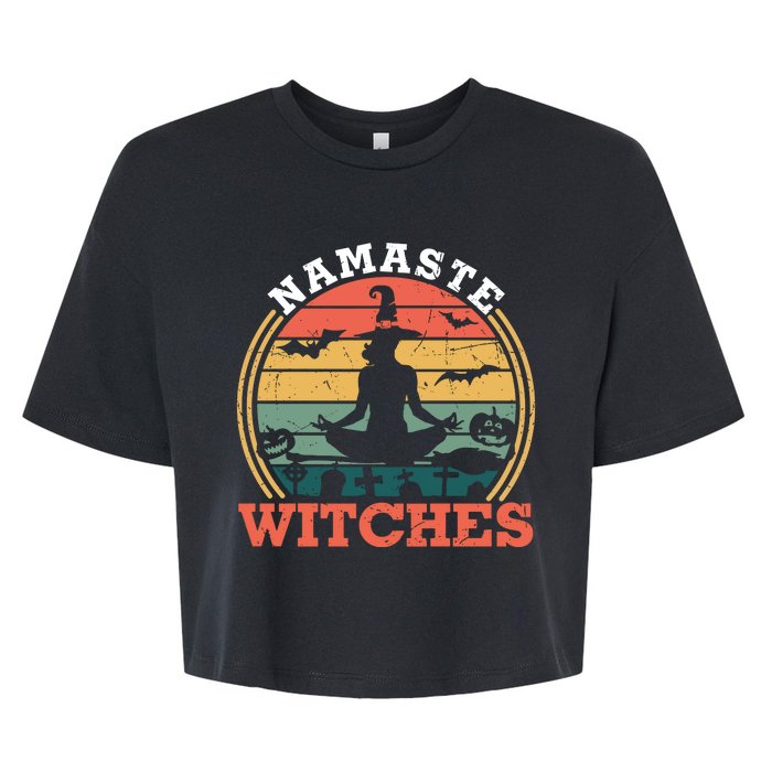 Namaste Witches Meditation Halloween Design Bella+Canvas Jersey Crop Tee