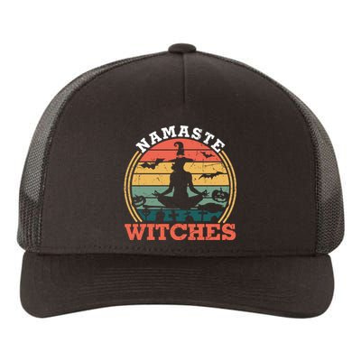 Namaste Witches Meditation Halloween Design Yupoong Adult 5-Panel Trucker Hat