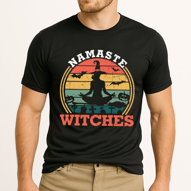 Namaste Witches Meditation Halloween Design Cooling Performance Crew T-Shirt