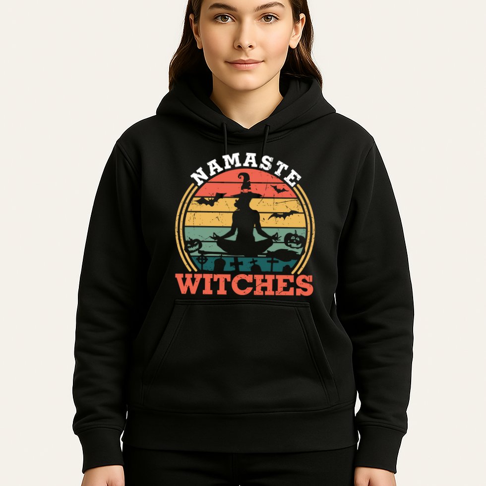 Namaste Witches Meditation Halloween Design Hoodie