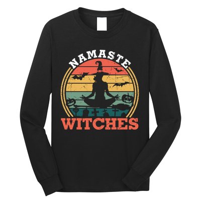 Namaste Witches Meditation Halloween Design Long Sleeve Shirt