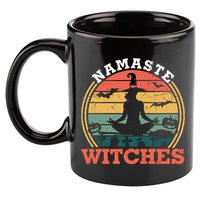 Namaste Witches Meditation Halloween Design 11oz C Handle Ceramic Mug