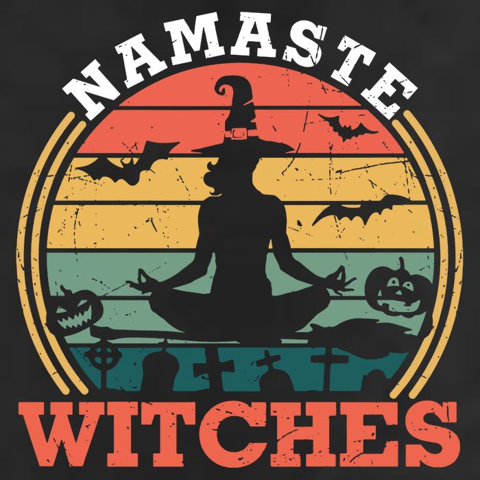 Namaste Witches Meditation Halloween Design 11oz C Handle Ceramic Mug