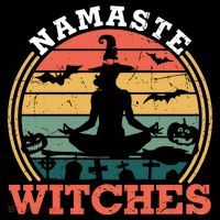 Namaste Witches Meditation Halloween Design Flatbill Hat